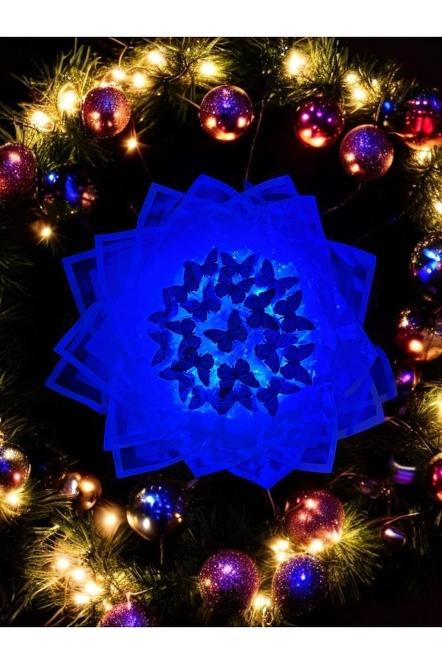 Led Işıklı Mavi Kelebek Buketi  20 Adet Kelebek