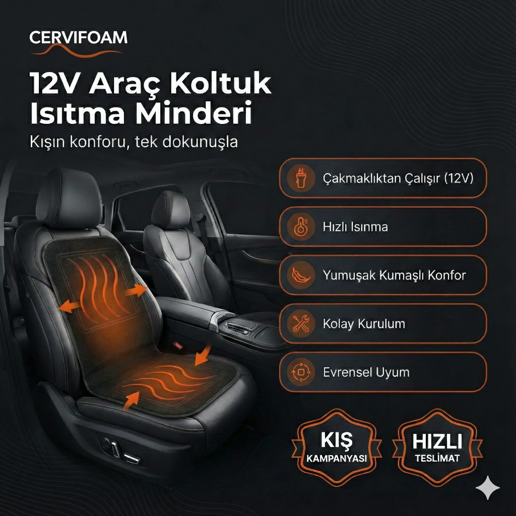 Cervifoam Araç Oto Koltuk Isıtıcı